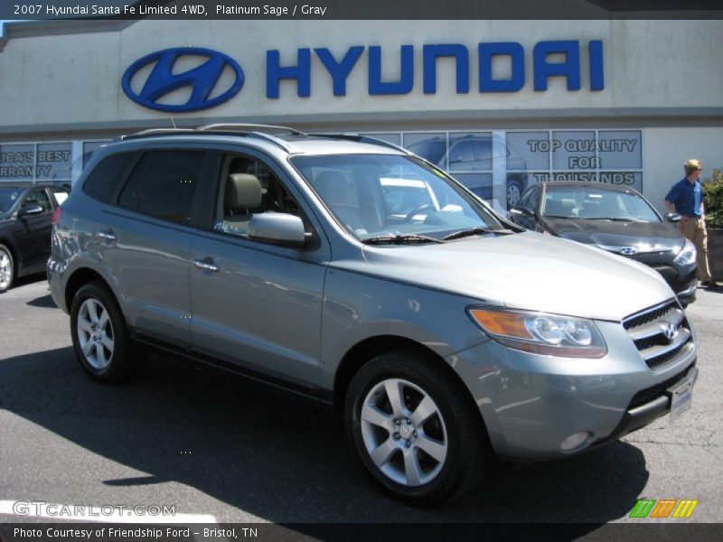 Platinum Sage / Gray 2007 Hyundai Santa Fe Limited 4WD