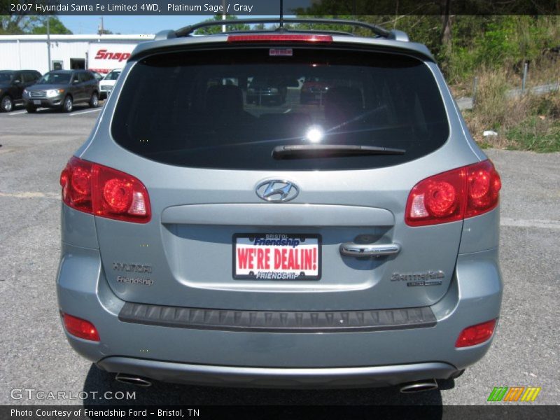 Platinum Sage / Gray 2007 Hyundai Santa Fe Limited 4WD