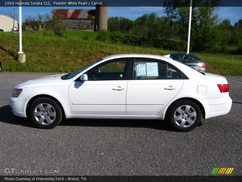 Powder White Pearl / Camel 2009 Hyundai Sonata GLS