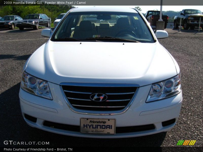 Powder White Pearl / Camel 2009 Hyundai Sonata GLS