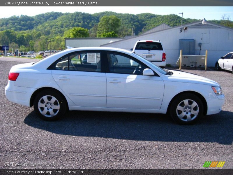 Powder White Pearl / Camel 2009 Hyundai Sonata GLS