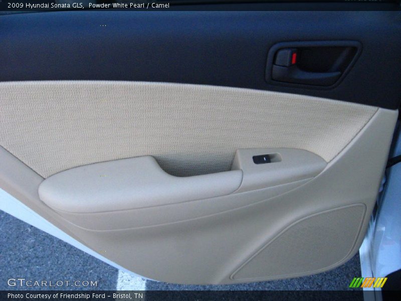 Powder White Pearl / Camel 2009 Hyundai Sonata GLS