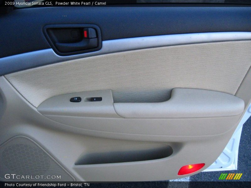 Powder White Pearl / Camel 2009 Hyundai Sonata GLS