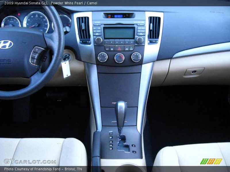 Powder White Pearl / Camel 2009 Hyundai Sonata GLS