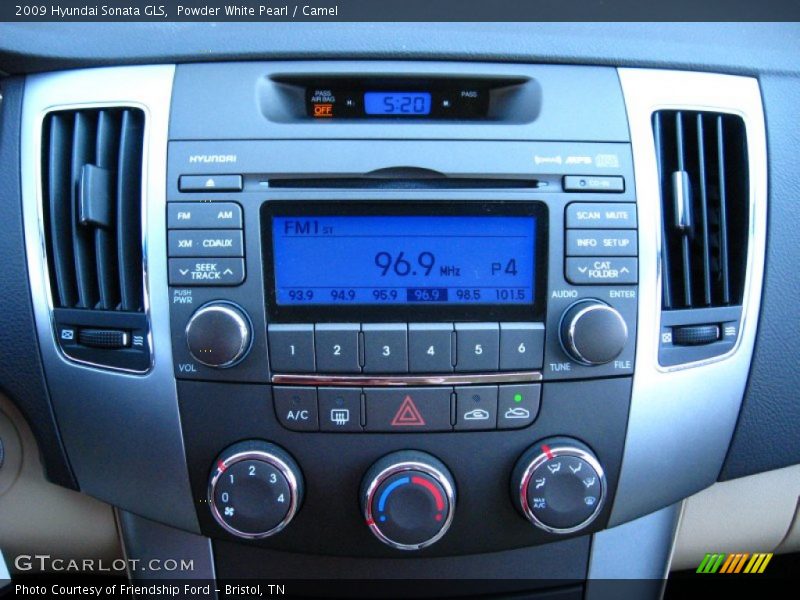 Powder White Pearl / Camel 2009 Hyundai Sonata GLS