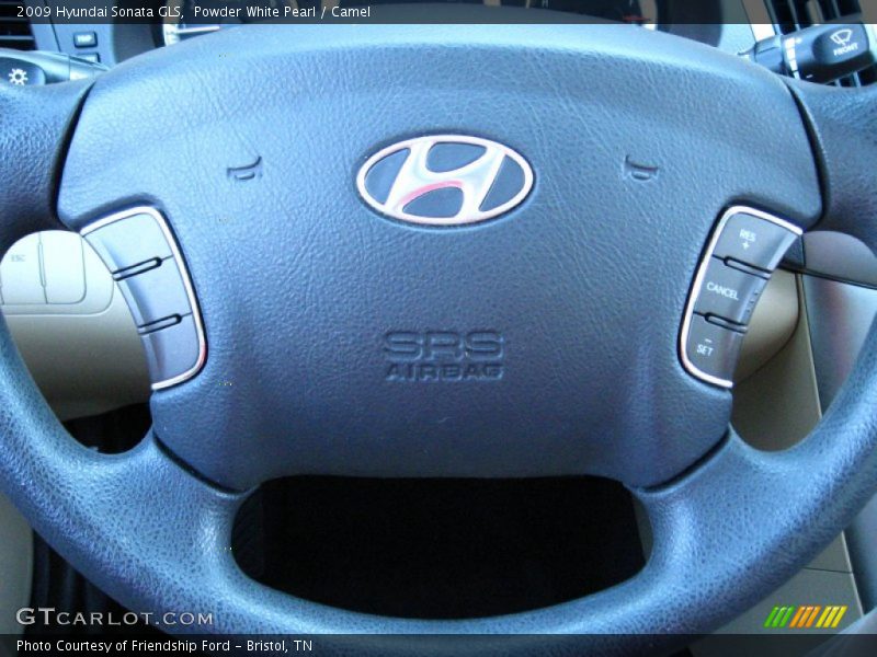 Powder White Pearl / Camel 2009 Hyundai Sonata GLS