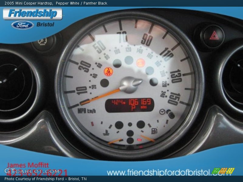 Pepper White / Panther Black 2005 Mini Cooper Hardtop