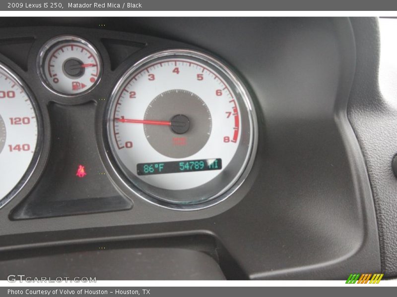 Matador Red Mica / Black 2009 Lexus IS 250