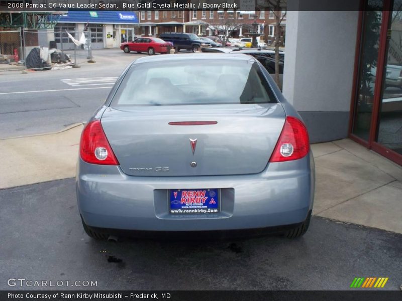 Blue Gold Crystal Metallic / Ebony Black 2008 Pontiac G6 Value Leader Sedan