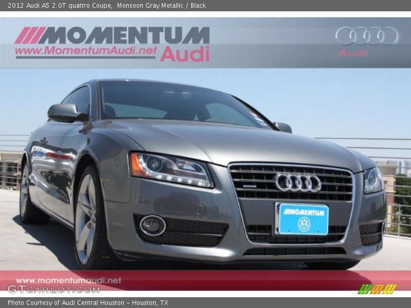 Monsoon Gray Metallic / Black 2012 Audi A5 2.0T quattro Coupe