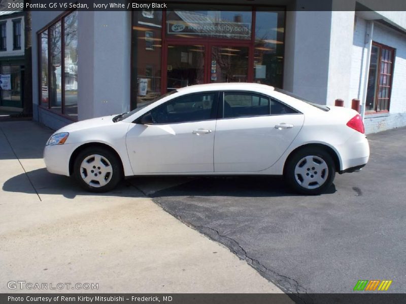 Ivory White / Ebony Black 2008 Pontiac G6 V6 Sedan