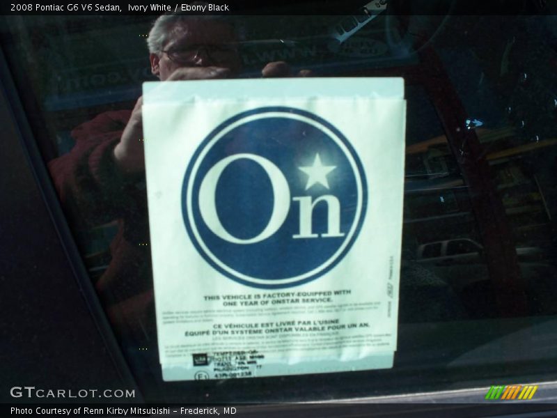Ivory White / Ebony Black 2008 Pontiac G6 V6 Sedan