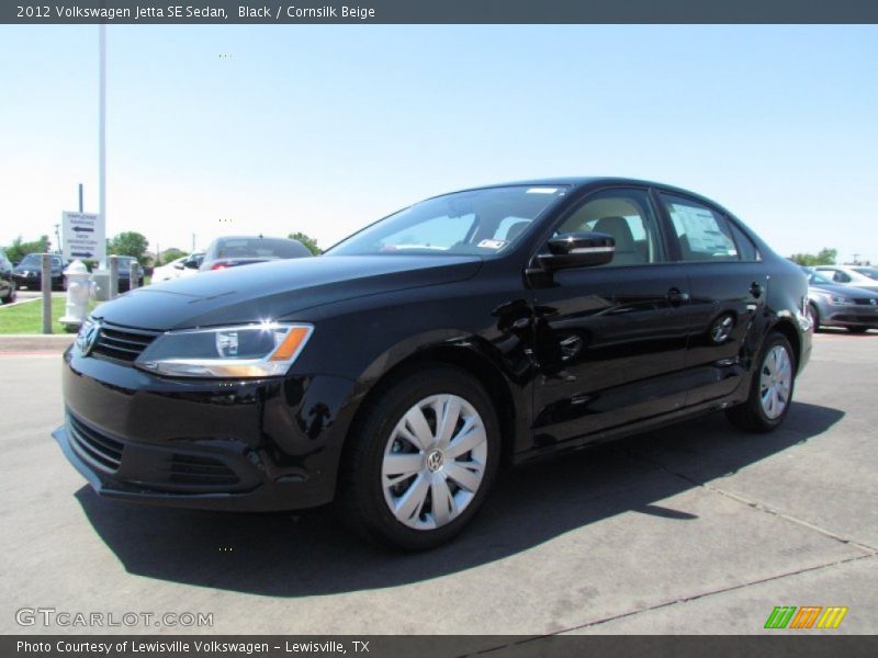 Black / Cornsilk Beige 2012 Volkswagen Jetta SE Sedan