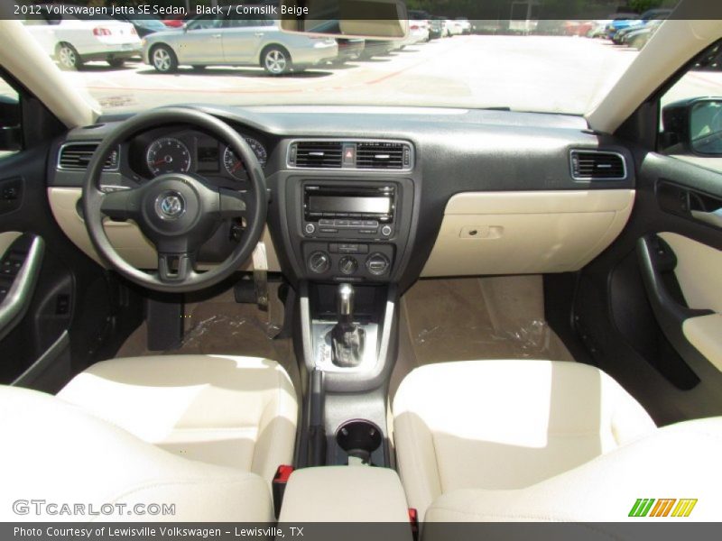 Black / Cornsilk Beige 2012 Volkswagen Jetta SE Sedan