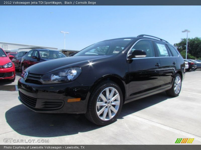Black / Cornsilk Beige 2012 Volkswagen Jetta TDI SportWagen