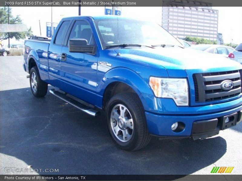 Blue Flame Metallic / Stone/Medium Stone 2009 Ford F150 STX SuperCab