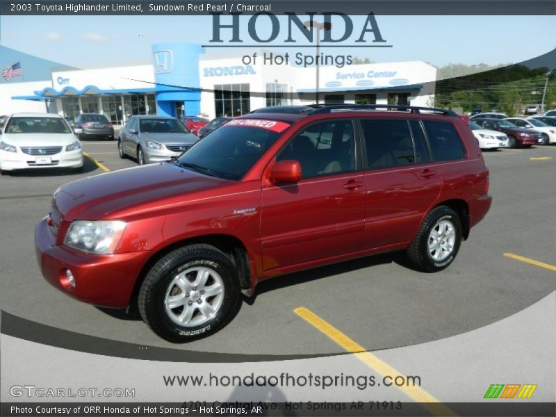 Sundown Red Pearl / Charcoal 2003 Toyota Highlander Limited