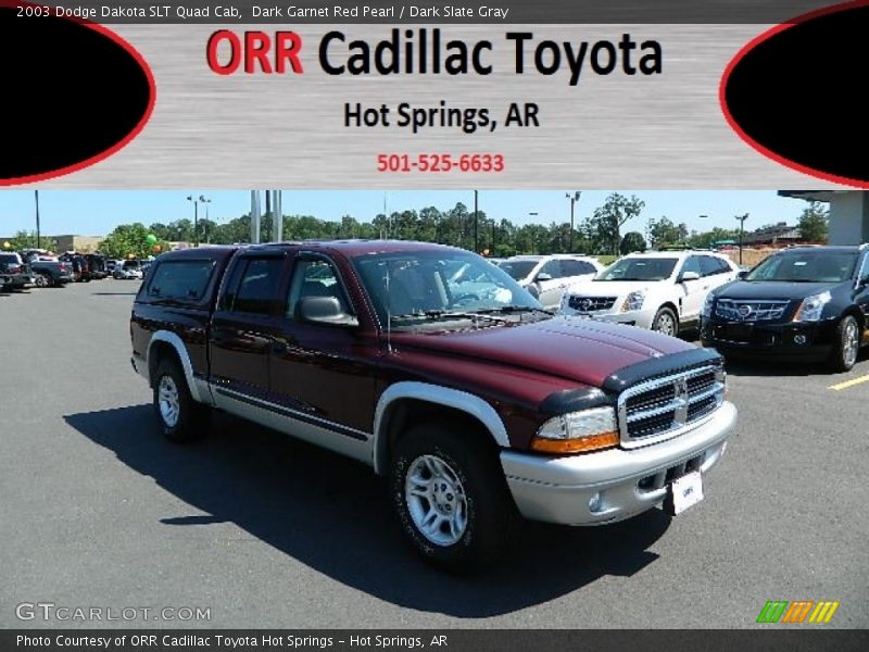 Dark Garnet Red Pearl / Dark Slate Gray 2003 Dodge Dakota SLT Quad Cab