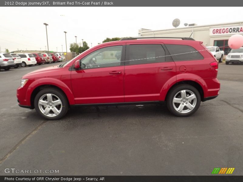 Brilliant Red Tri-Coat Pearl / Black 2012 Dodge Journey SXT