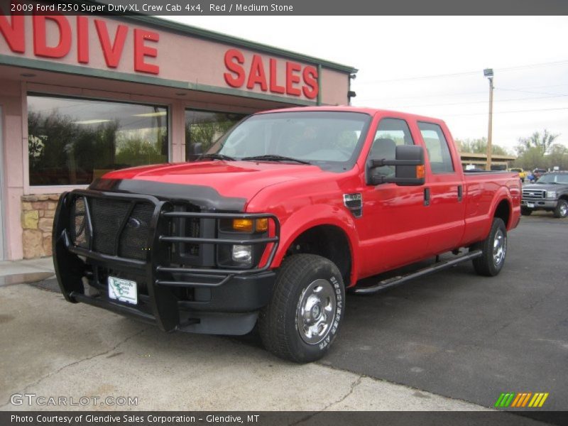 Red / Medium Stone 2009 Ford F250 Super Duty XL Crew Cab 4x4