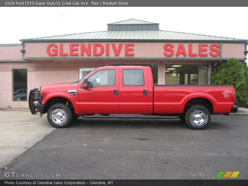 Red / Medium Stone 2009 Ford F250 Super Duty XL Crew Cab 4x4