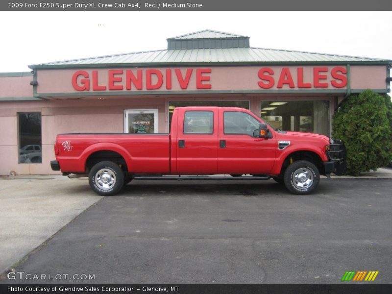 Red / Medium Stone 2009 Ford F250 Super Duty XL Crew Cab 4x4