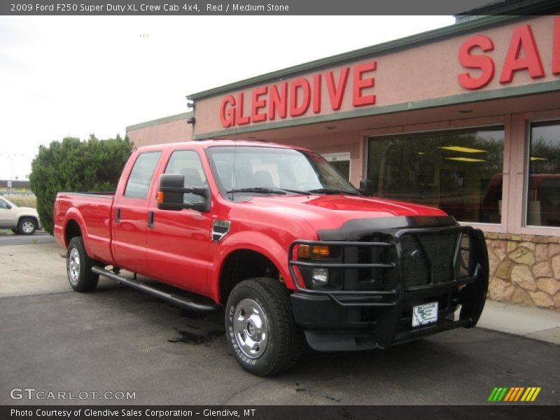 Red / Medium Stone 2009 Ford F250 Super Duty XL Crew Cab 4x4