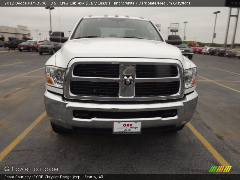 Bright White / Dark Slate/Medium Graystone 2012 Dodge Ram 3500 HD ST Crew Cab 4x4 Dually Chassis