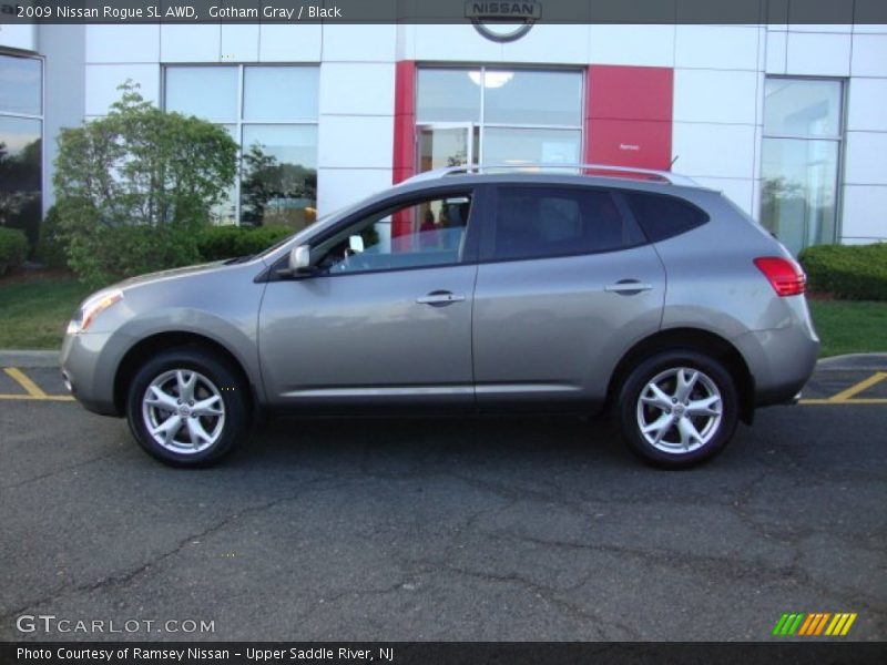 Gotham Gray / Black 2009 Nissan Rogue SL AWD