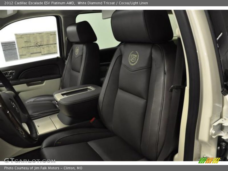 White Diamond Tricoat / Cocoa/Light Linen 2012 Cadillac Escalade ESV Platinum AWD
