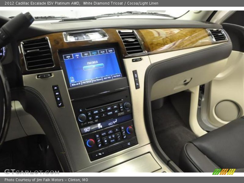 White Diamond Tricoat / Cocoa/Light Linen 2012 Cadillac Escalade ESV Platinum AWD