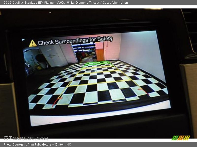 White Diamond Tricoat / Cocoa/Light Linen 2012 Cadillac Escalade ESV Platinum AWD