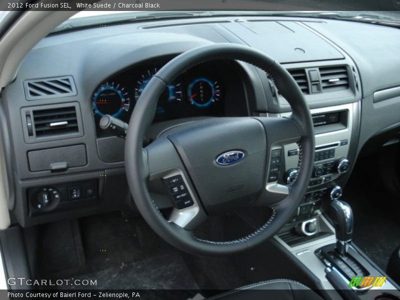 White Suede / Charcoal Black 2012 Ford Fusion SEL