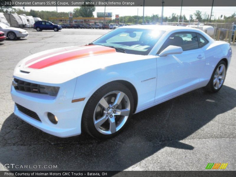 Summit White / Black/Inferno Orange 2010 Chevrolet Camaro SS/RS Coupe