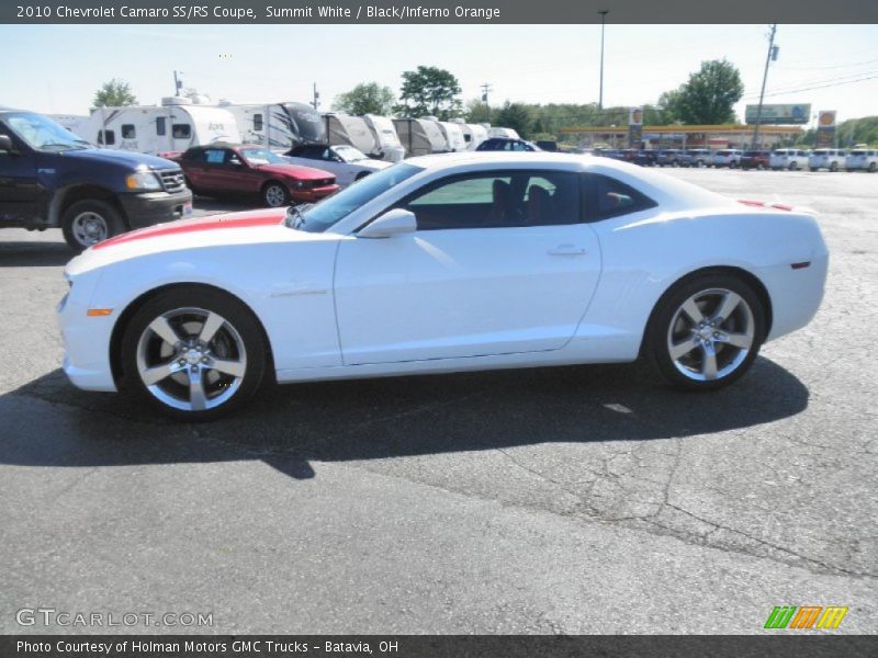 Summit White / Black/Inferno Orange 2010 Chevrolet Camaro SS/RS Coupe