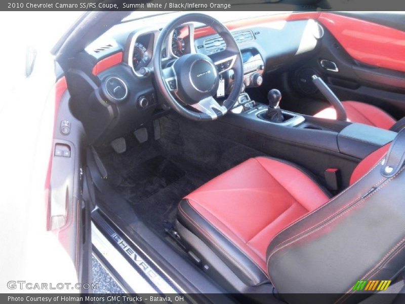 Summit White / Black/Inferno Orange 2010 Chevrolet Camaro SS/RS Coupe