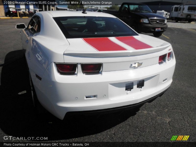 Summit White / Black/Inferno Orange 2010 Chevrolet Camaro SS/RS Coupe
