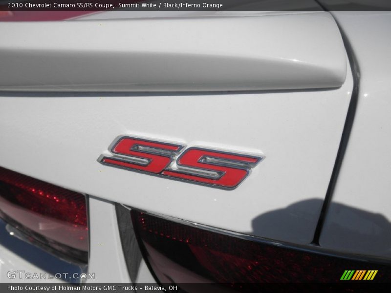 Summit White / Black/Inferno Orange 2010 Chevrolet Camaro SS/RS Coupe