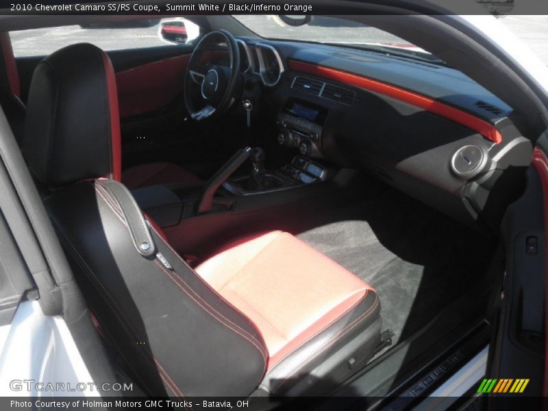 Summit White / Black/Inferno Orange 2010 Chevrolet Camaro SS/RS Coupe