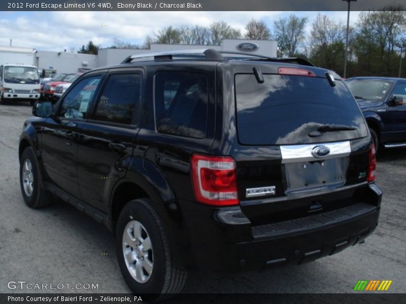 Ebony Black / Charcoal Black 2012 Ford Escape Limited V6 4WD