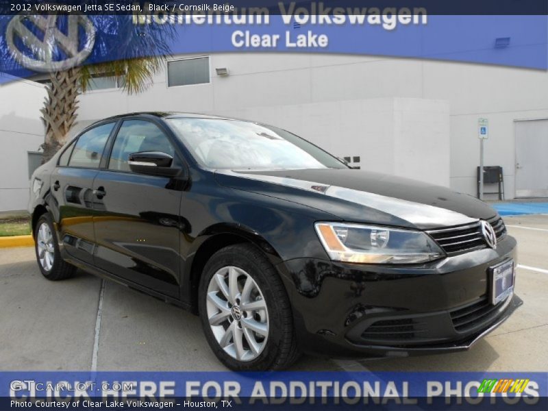 Black / Cornsilk Beige 2012 Volkswagen Jetta SE Sedan