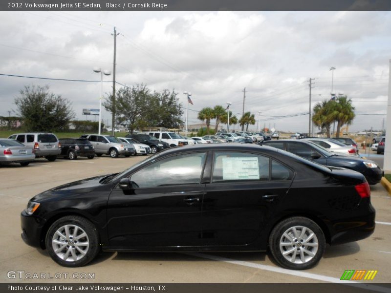 Black / Cornsilk Beige 2012 Volkswagen Jetta SE Sedan