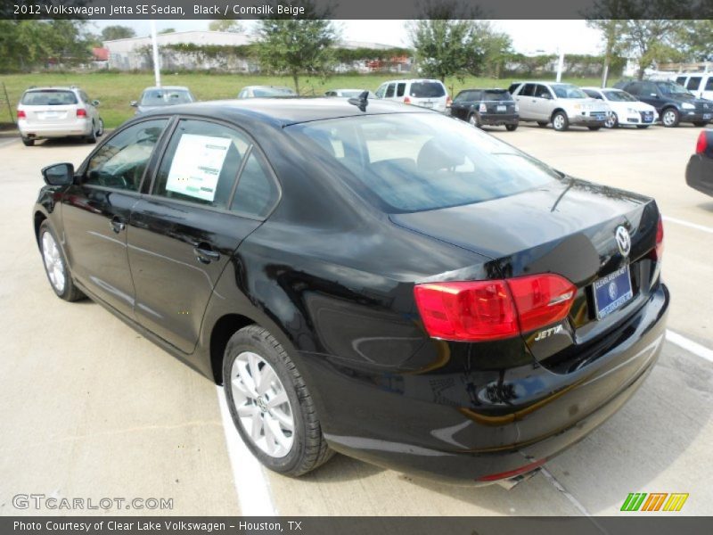 Black / Cornsilk Beige 2012 Volkswagen Jetta SE Sedan