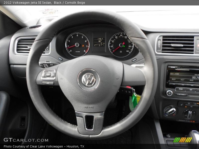 Black / Cornsilk Beige 2012 Volkswagen Jetta SE Sedan