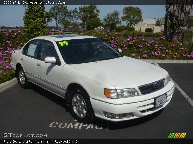 Aspen White Pearl / Sage 1999 Infiniti I 30