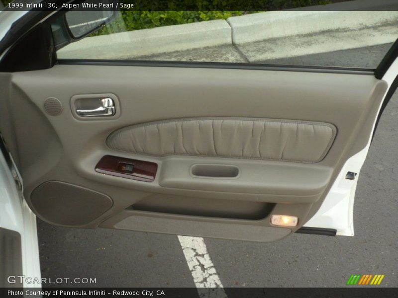 Aspen White Pearl / Sage 1999 Infiniti I 30