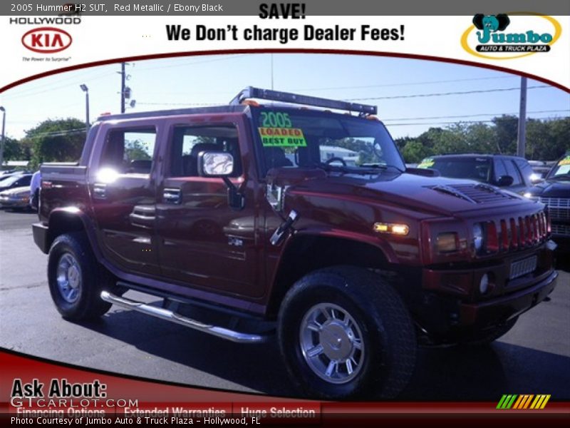 Red Metallic / Ebony Black 2005 Hummer H2 SUT