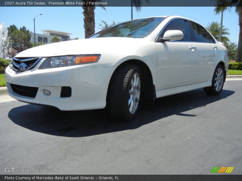 Premium White Pearl / Parchment 2007 Acura TSX Sedan