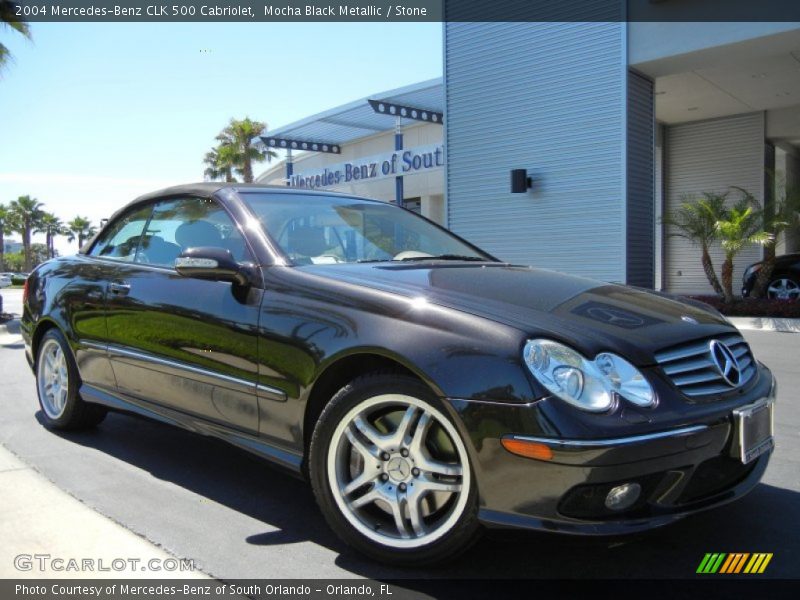 Mocha Black Metallic / Stone 2004 Mercedes-Benz CLK 500 Cabriolet