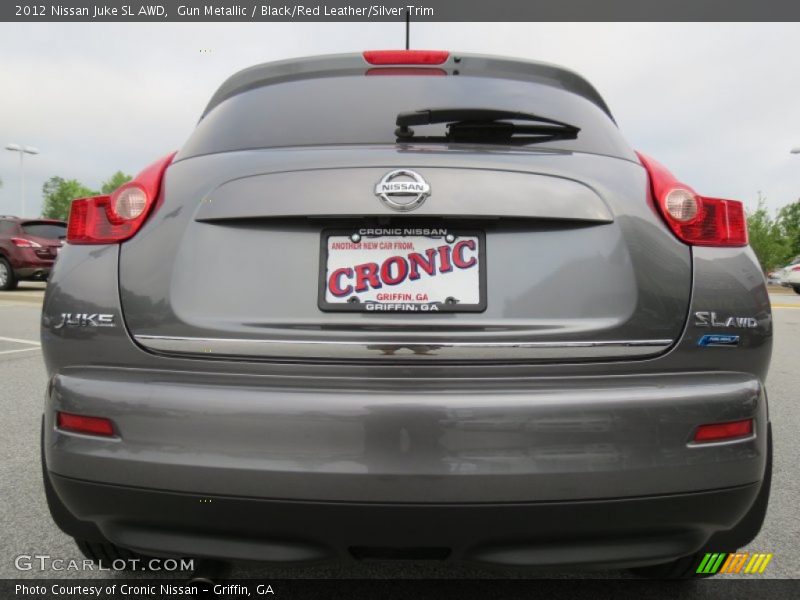 Gun Metallic / Black/Red Leather/Silver Trim 2012 Nissan Juke SL AWD